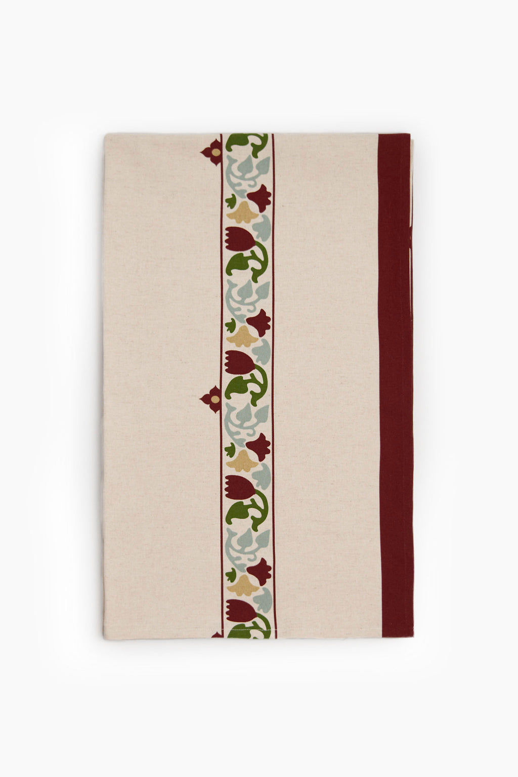 Athangudi Border Printed Cotton-Jute Table Cloth