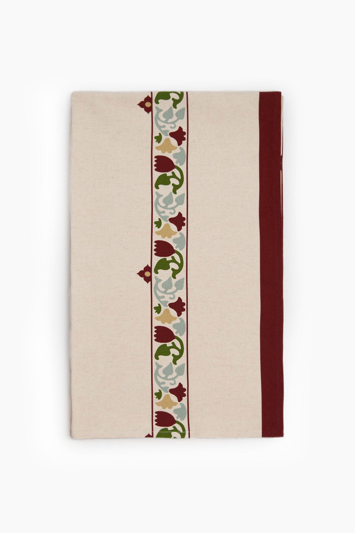 Athangudi Border Printed Cotton-Jute Table Cloth