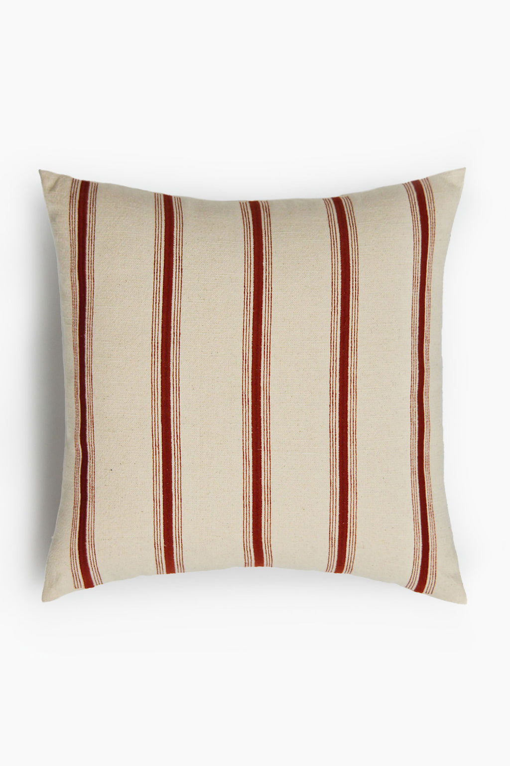 Quiet Lines Embroidered Stripe Cotton Linen Cushion Cover