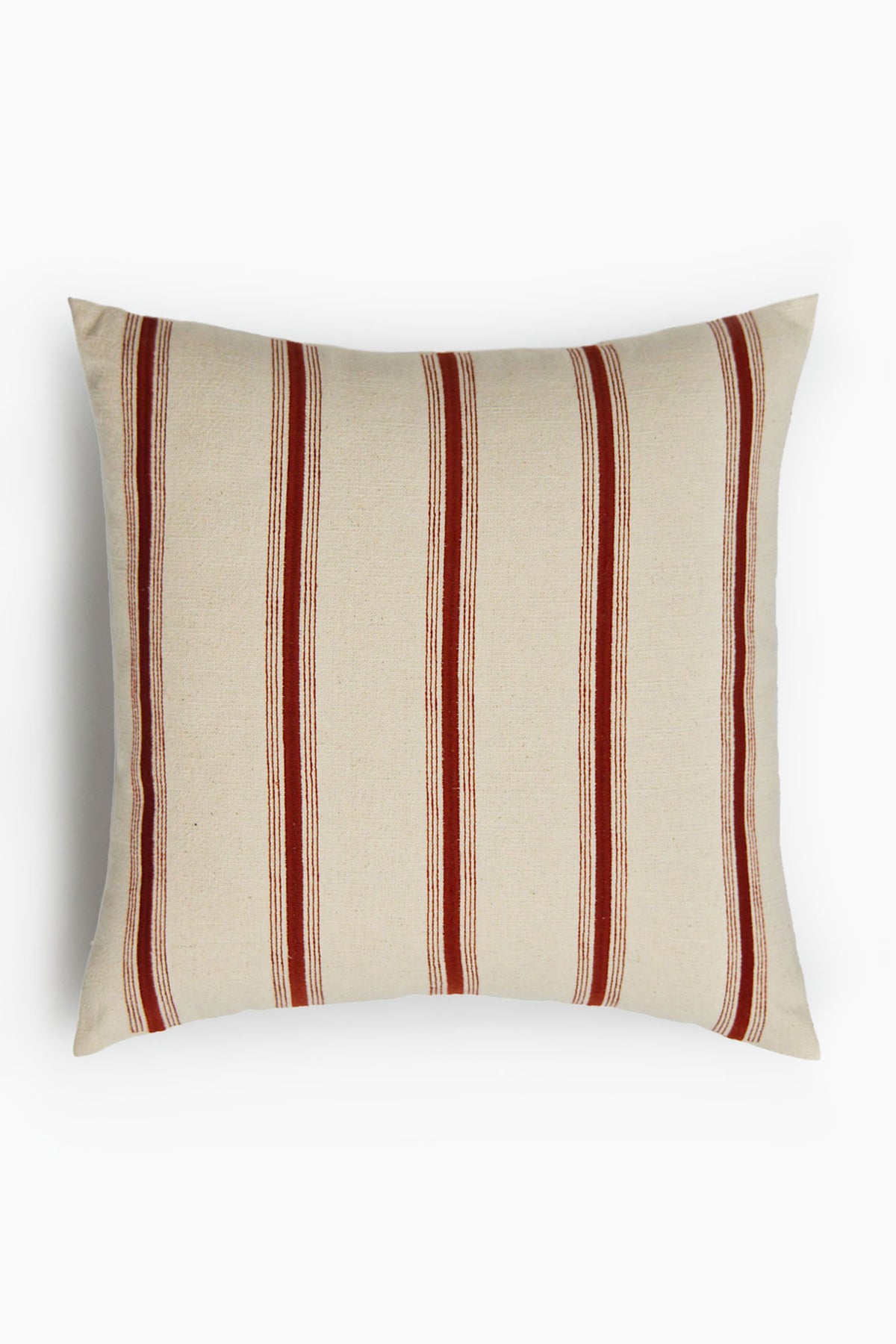 Quiet Lines Embroidered Stripe Cotton Linen Cushion Cover