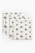 Dotted Grid Printed Cotton Napkin Set of 4