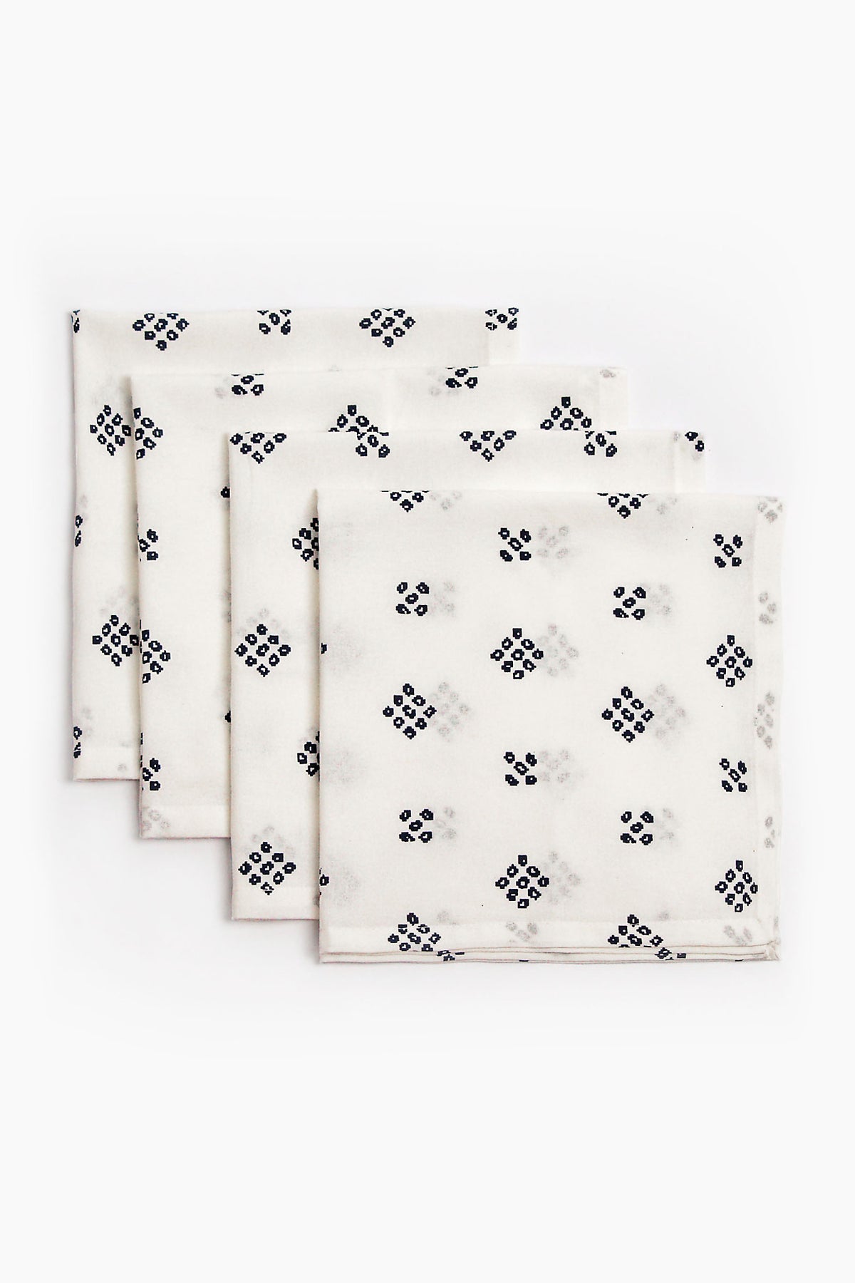 Dotted Grid Printed Cotton Napkin Set of 4