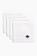 Palm Leaf  Embroidered Cotton Napkin Set of 4
