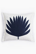 Palm Fan Applique Cotton Cushion Cover