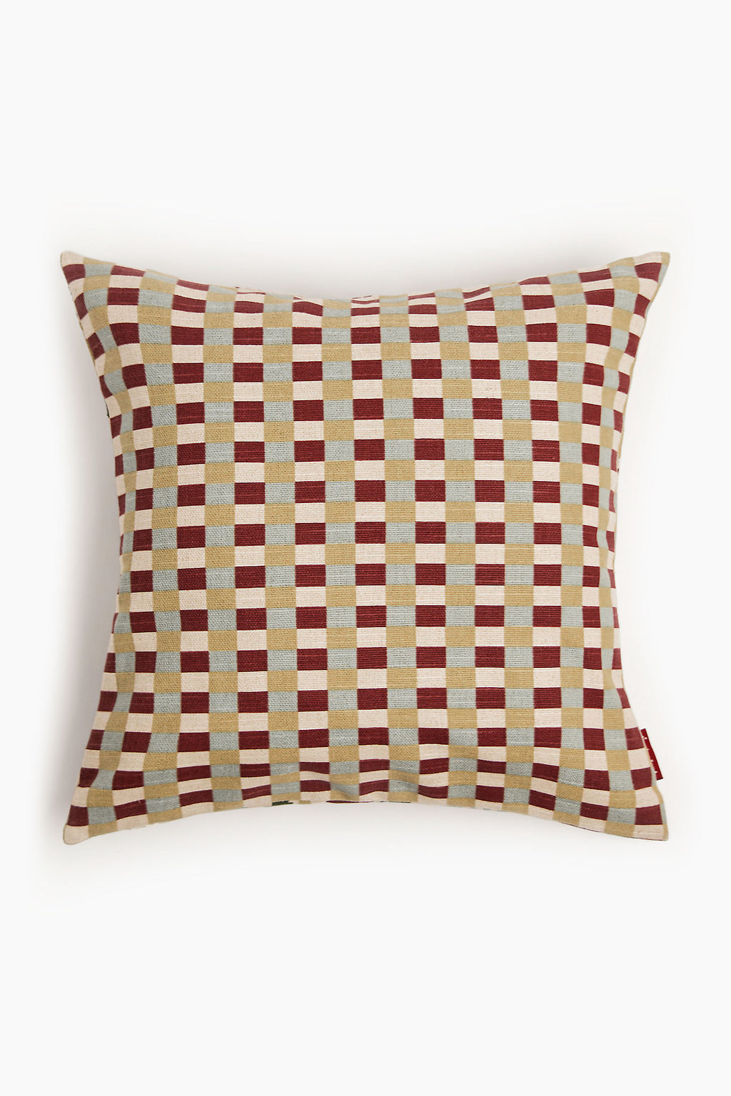 Athangudi Mosaic Cotton-Jute Reversible Printed Cushion Cover