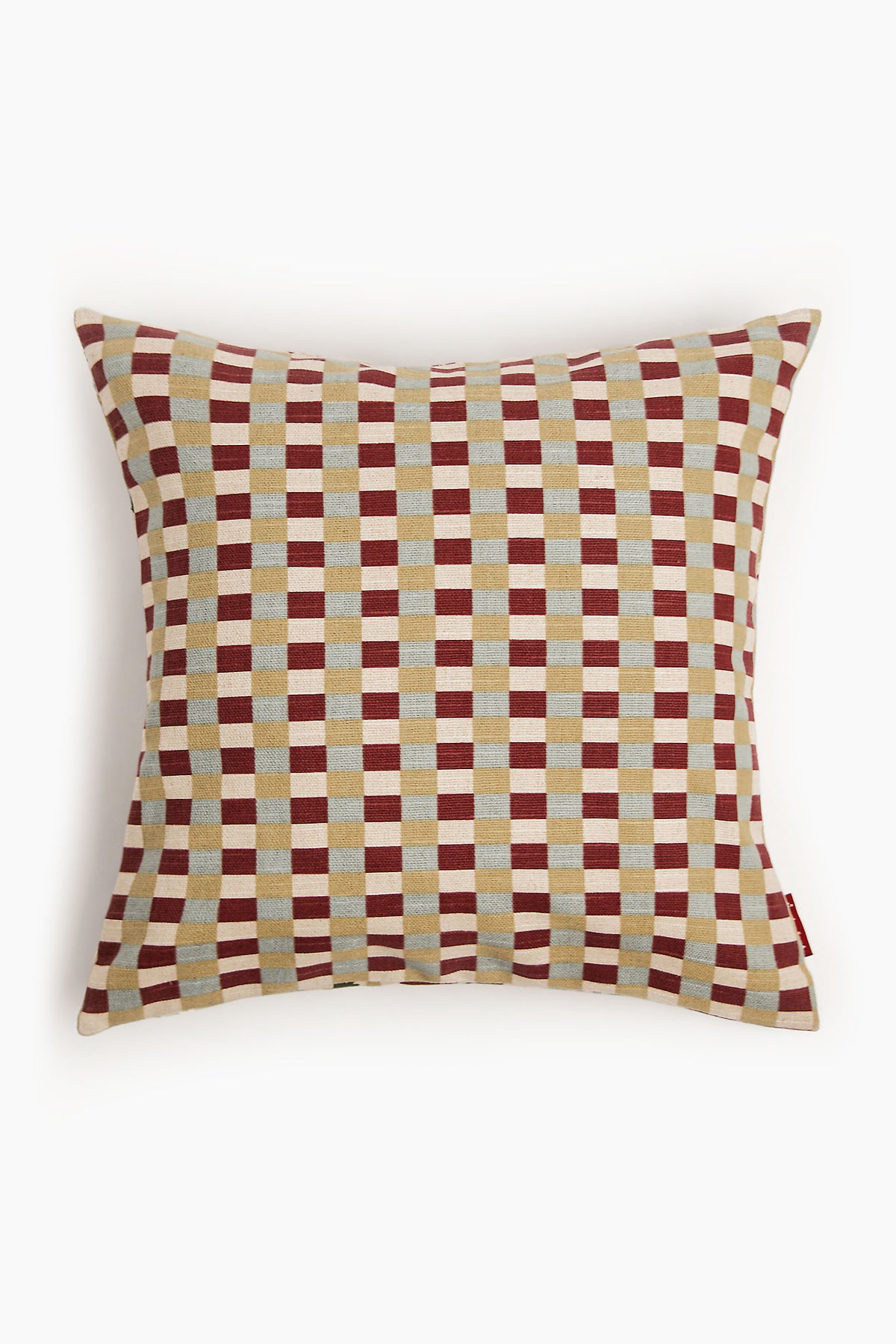 Athangudi Mosaic Cotton-Jute Reversible Printed Cushion Cover