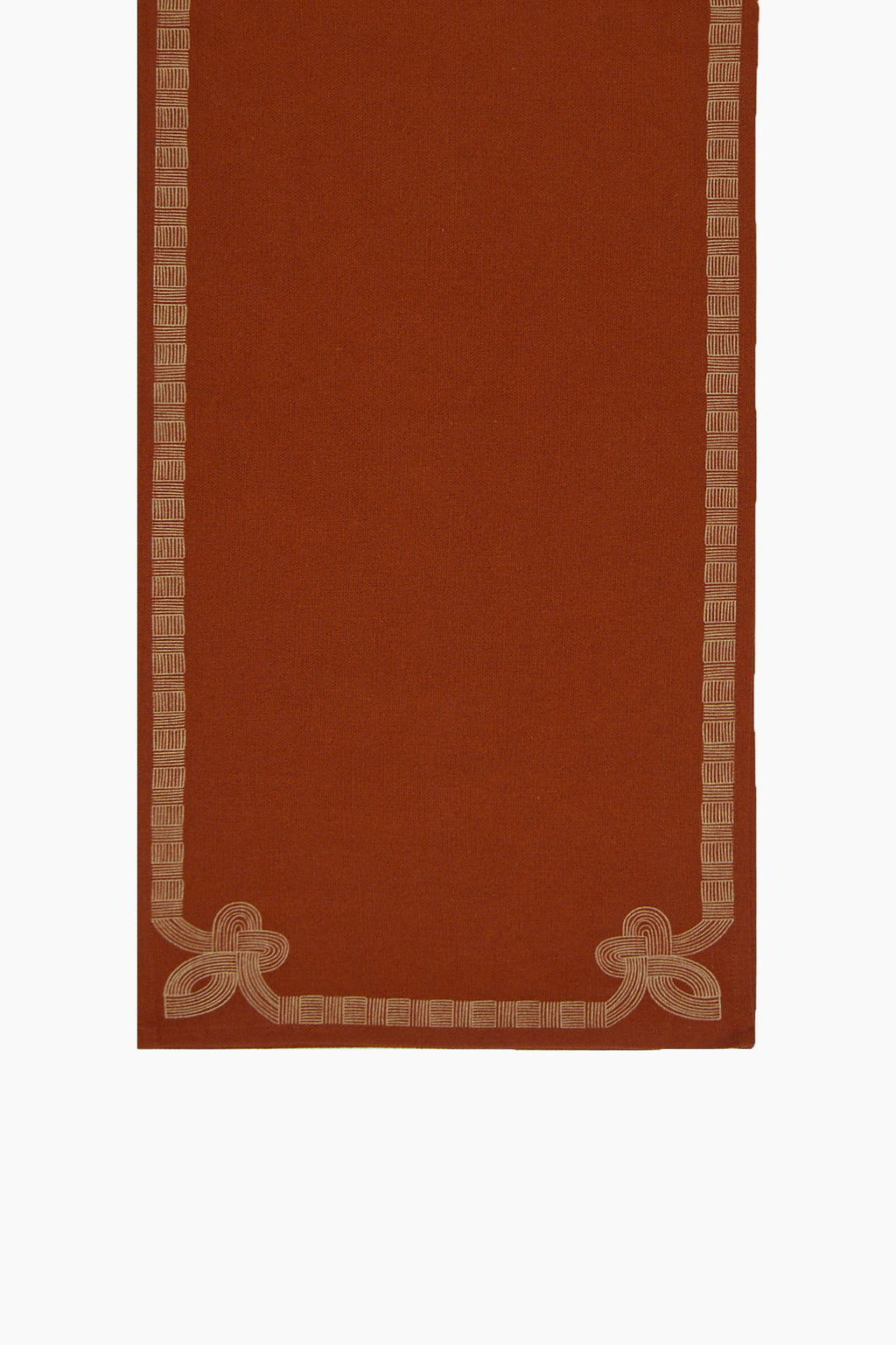 Kolam Border Printed Cotton Linen Table Runner