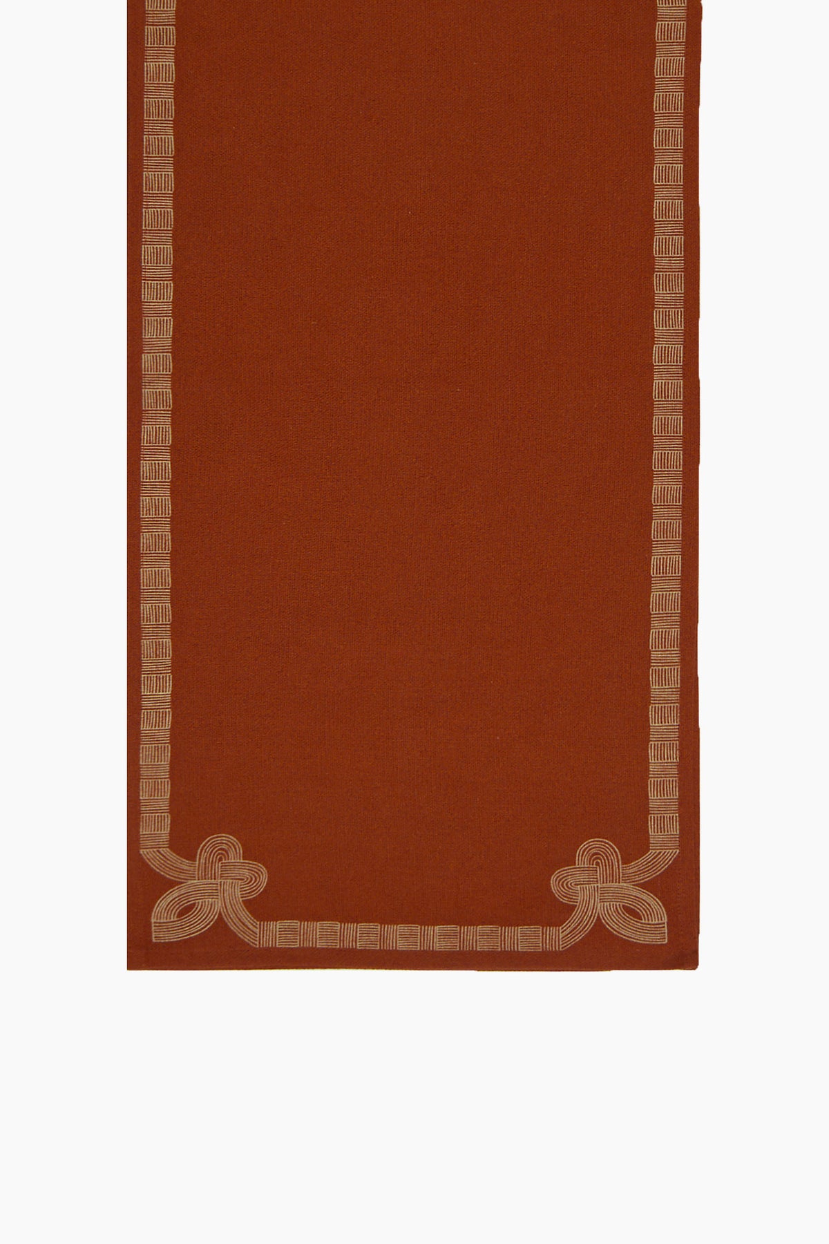 Kolam Border Printed Cotton Linen Table Runner