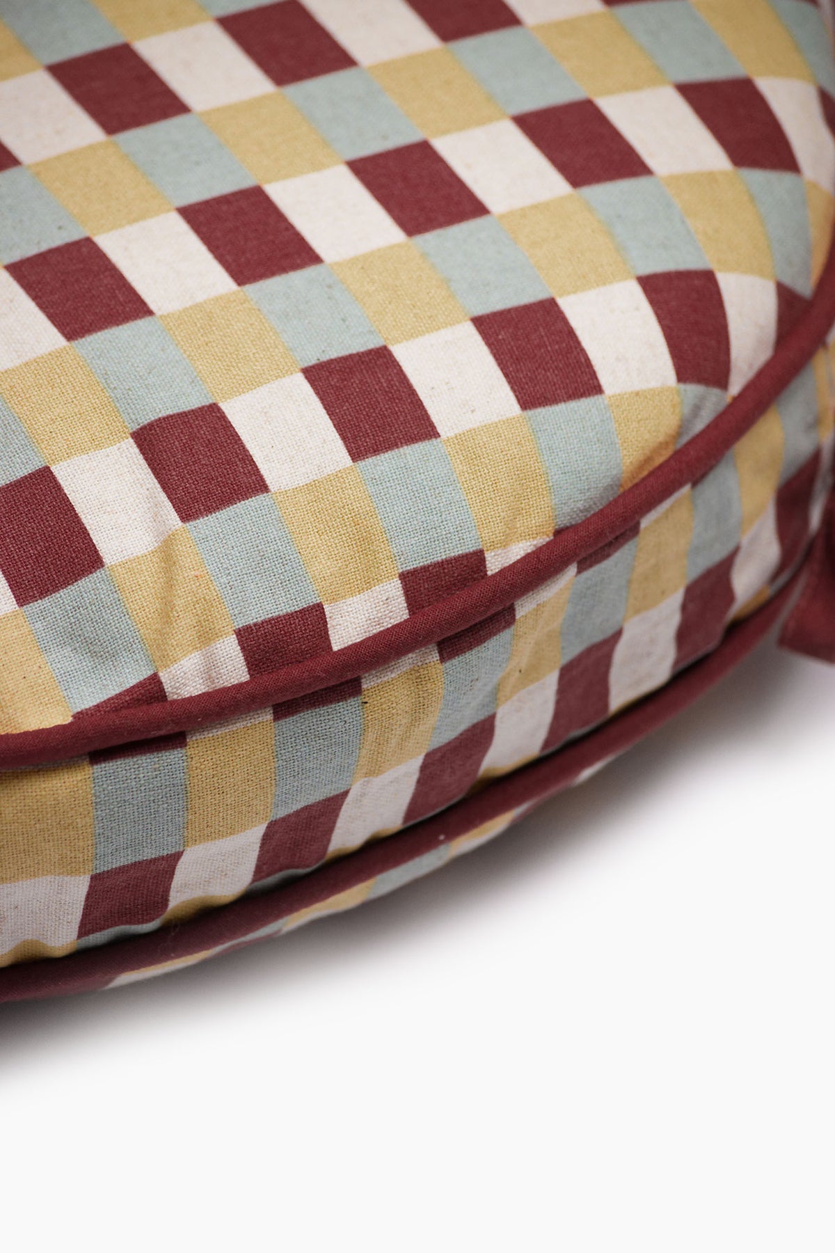 Athangudi Check Printed Round Chairpad Set of 2