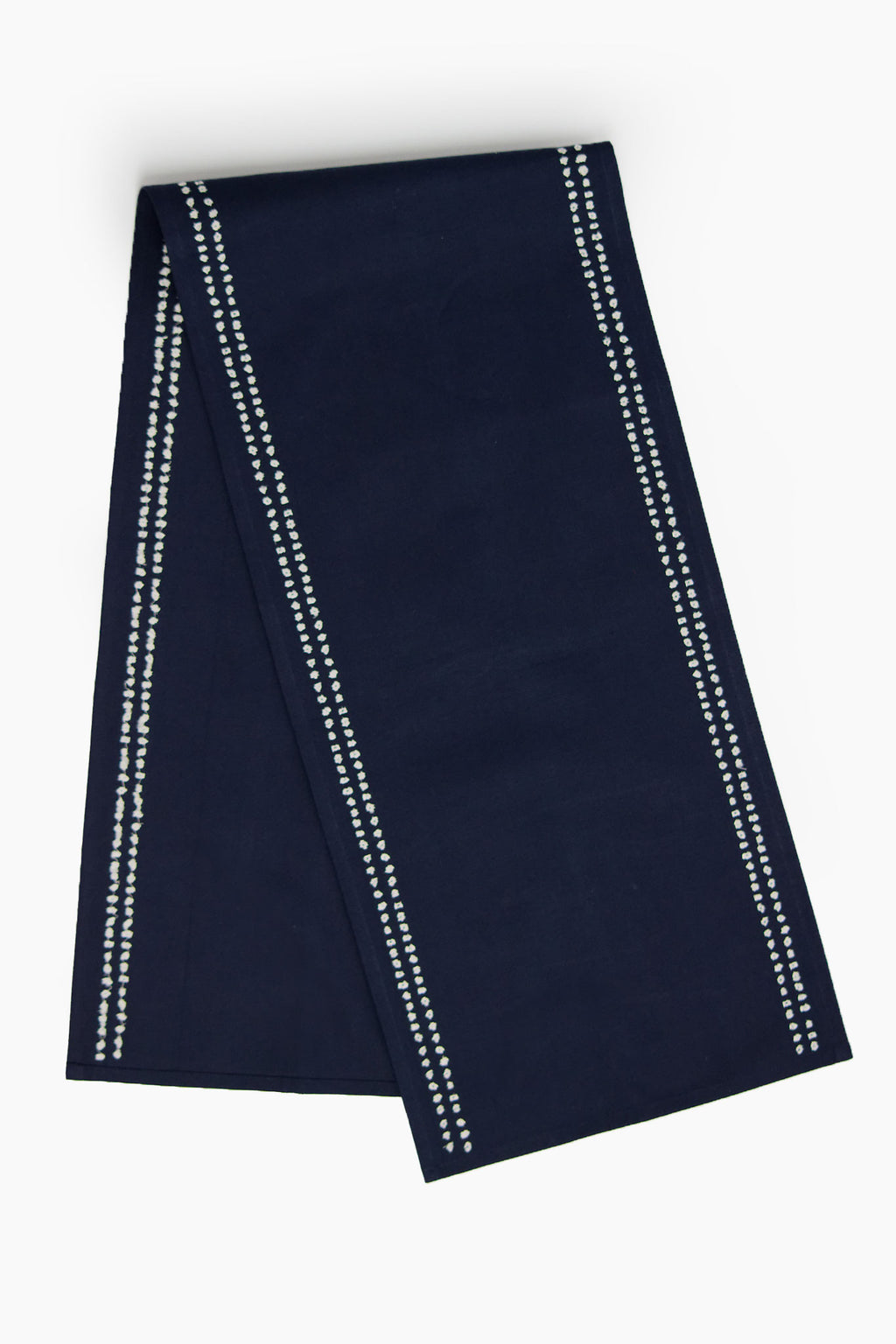 Dotted Stripe Embroidered Cotton Runner