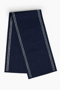 Dotted Stripe Embroidered Cotton Runner