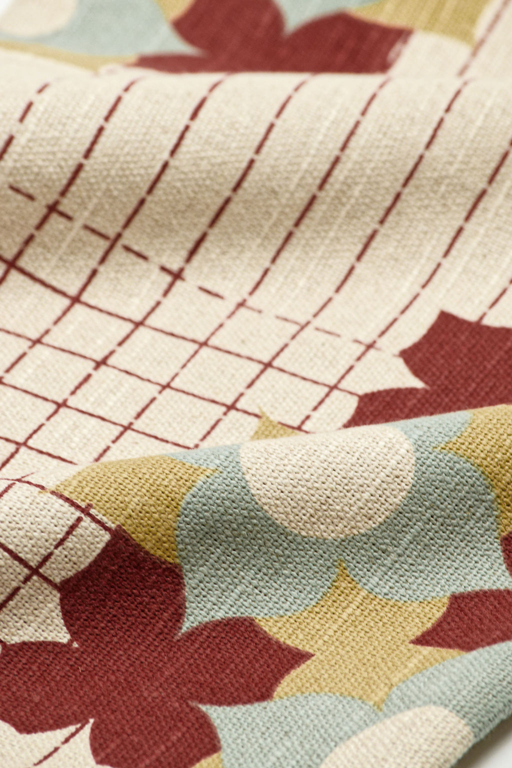 Athangudi Trellis Printed Cotton-Jute Cushion Cover