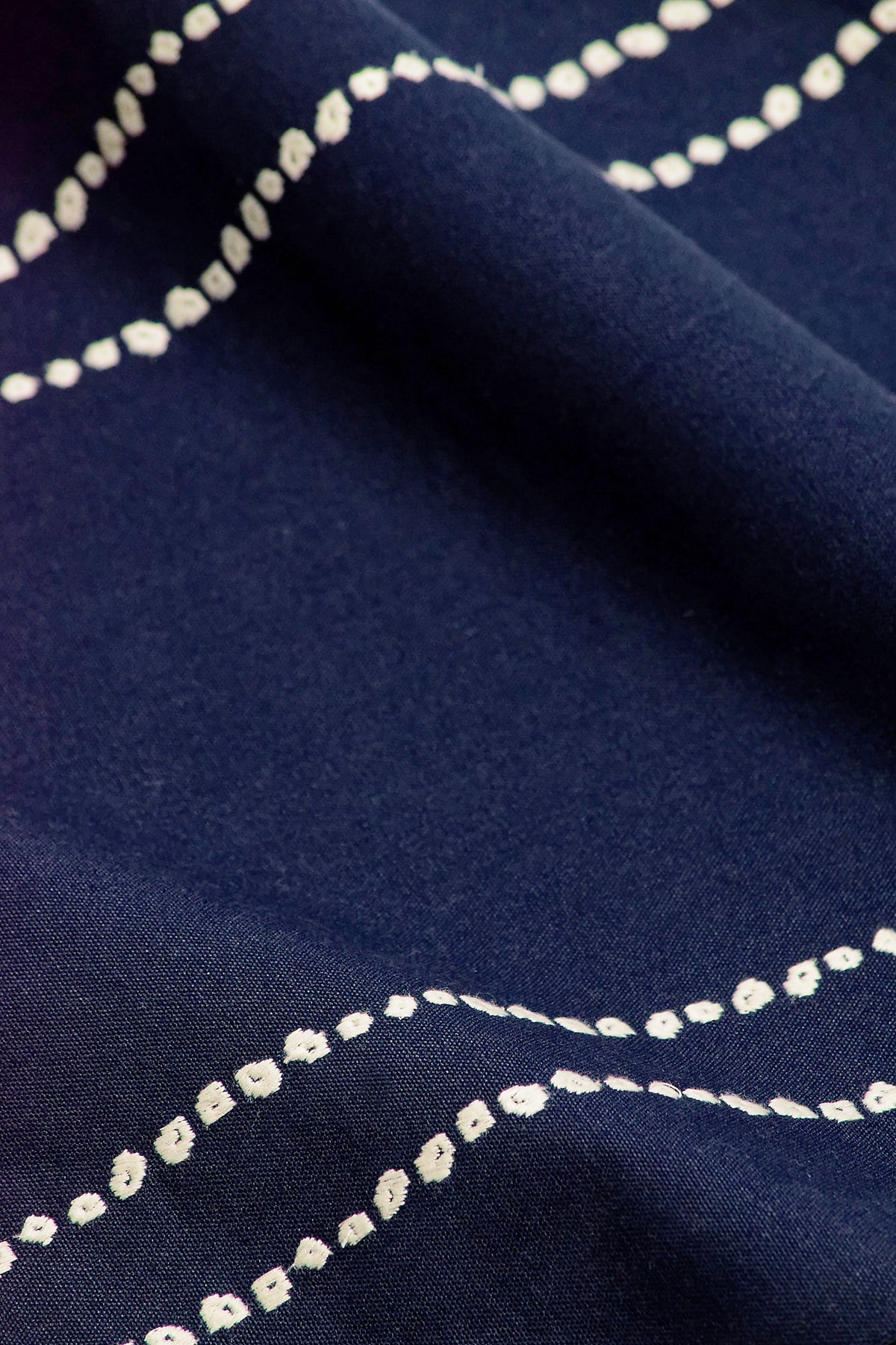 Dotted stripe Border Embroidered Cotton Cushion Cover