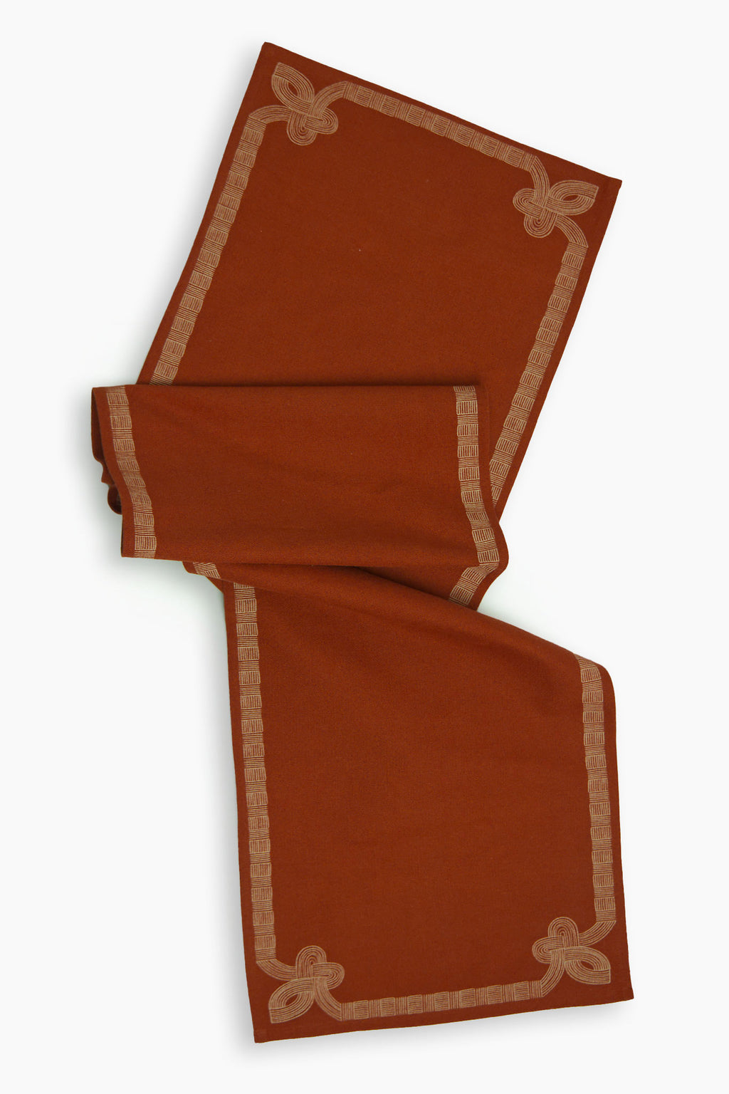 Kolam Border Printed Cotton Linen Table Runner