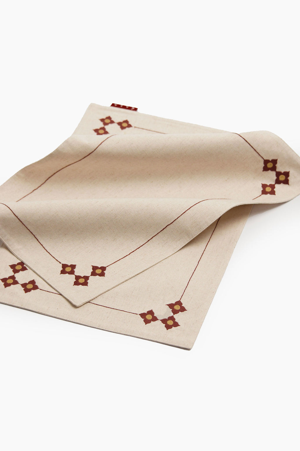 Athangudi Embroidered Cotton-Jute Table Mat Set of 4