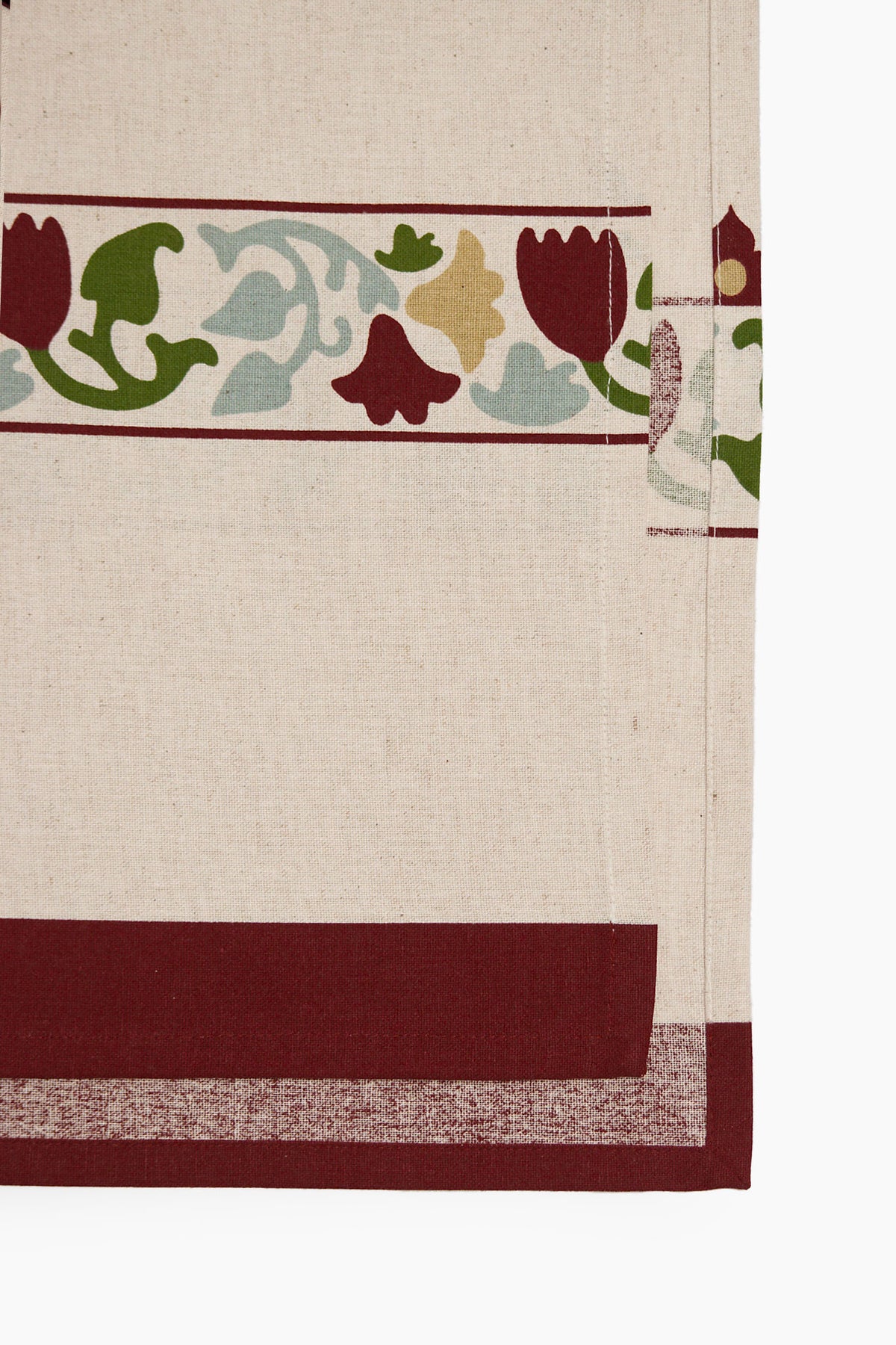 Athangudi Border Printed Cotton-Jute Table Cloth