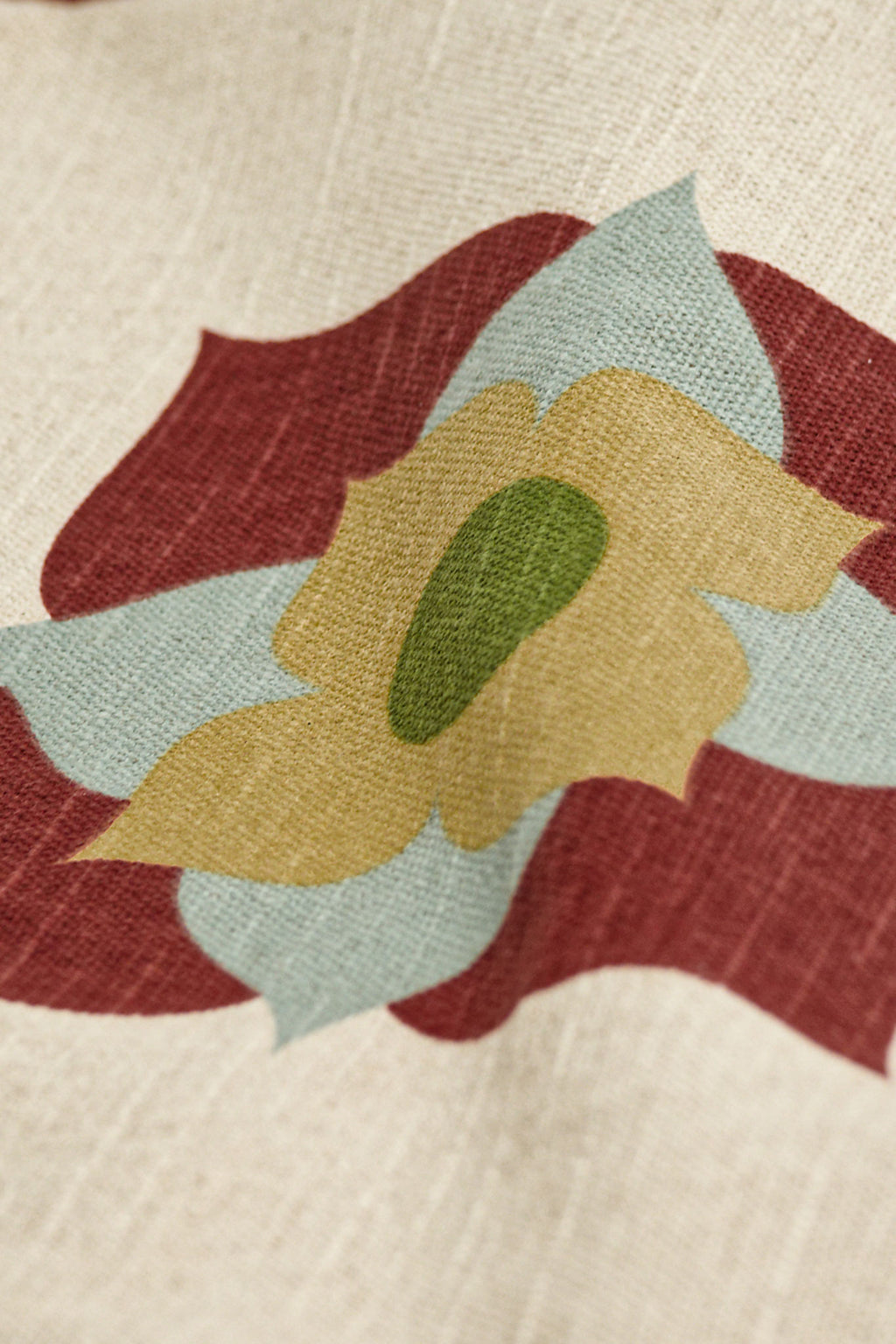 Athangudi Medallion Printed Cotton-Jute Cushion Cover