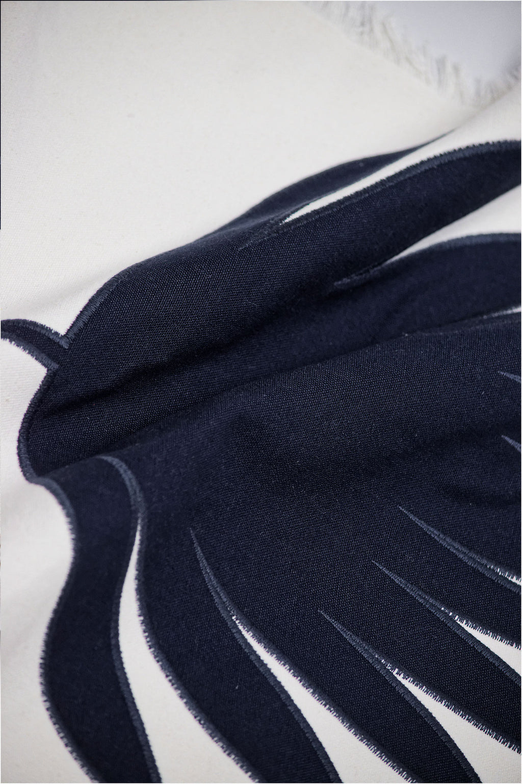 Palm Fan Applique Cotton Cushion Cover