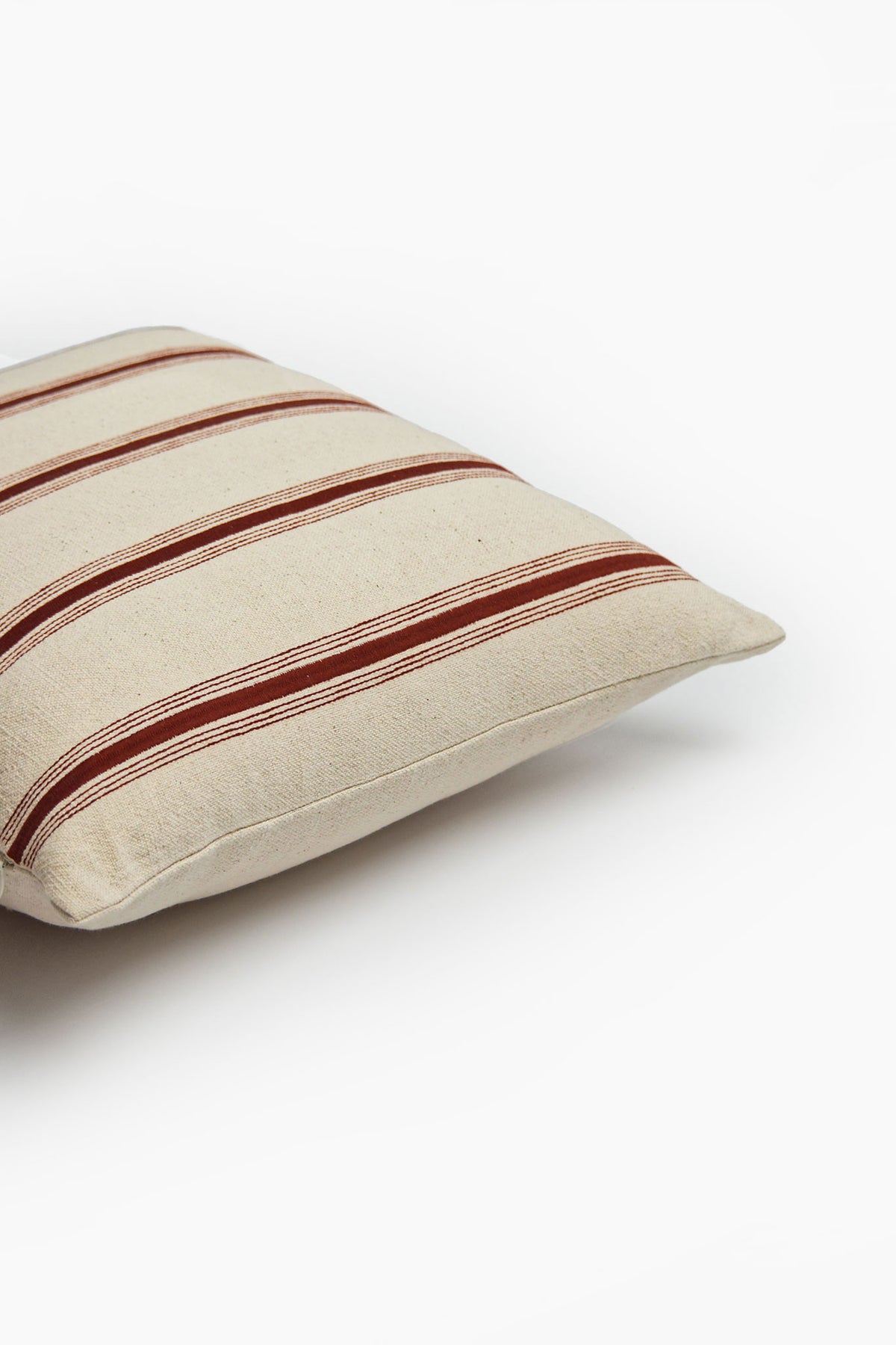 Quiet Lines Embroidered Stripe Cotton Linen Cushion Cover