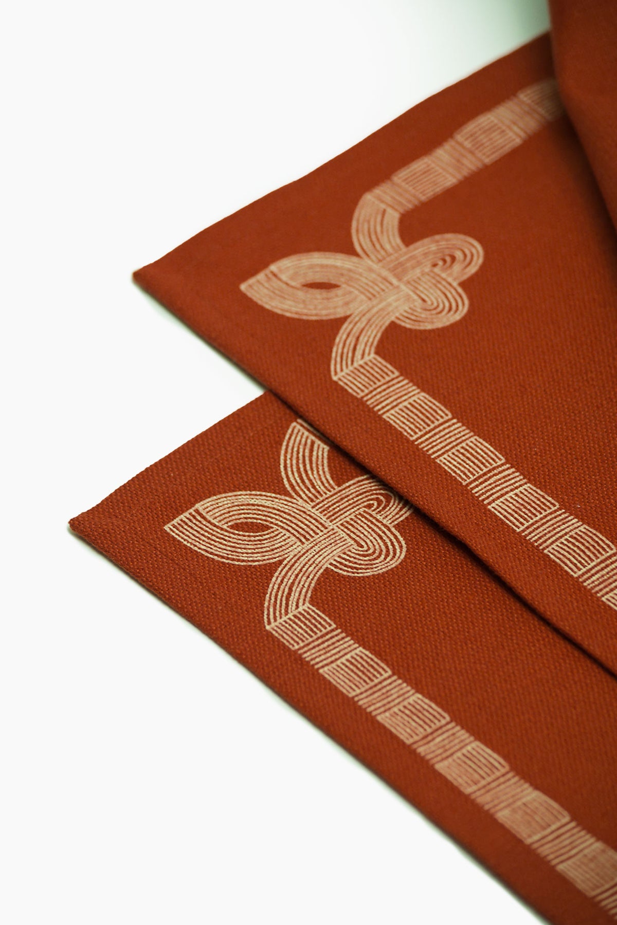 Kolam Border Printed Cotton Linen Table Mat Set of 4