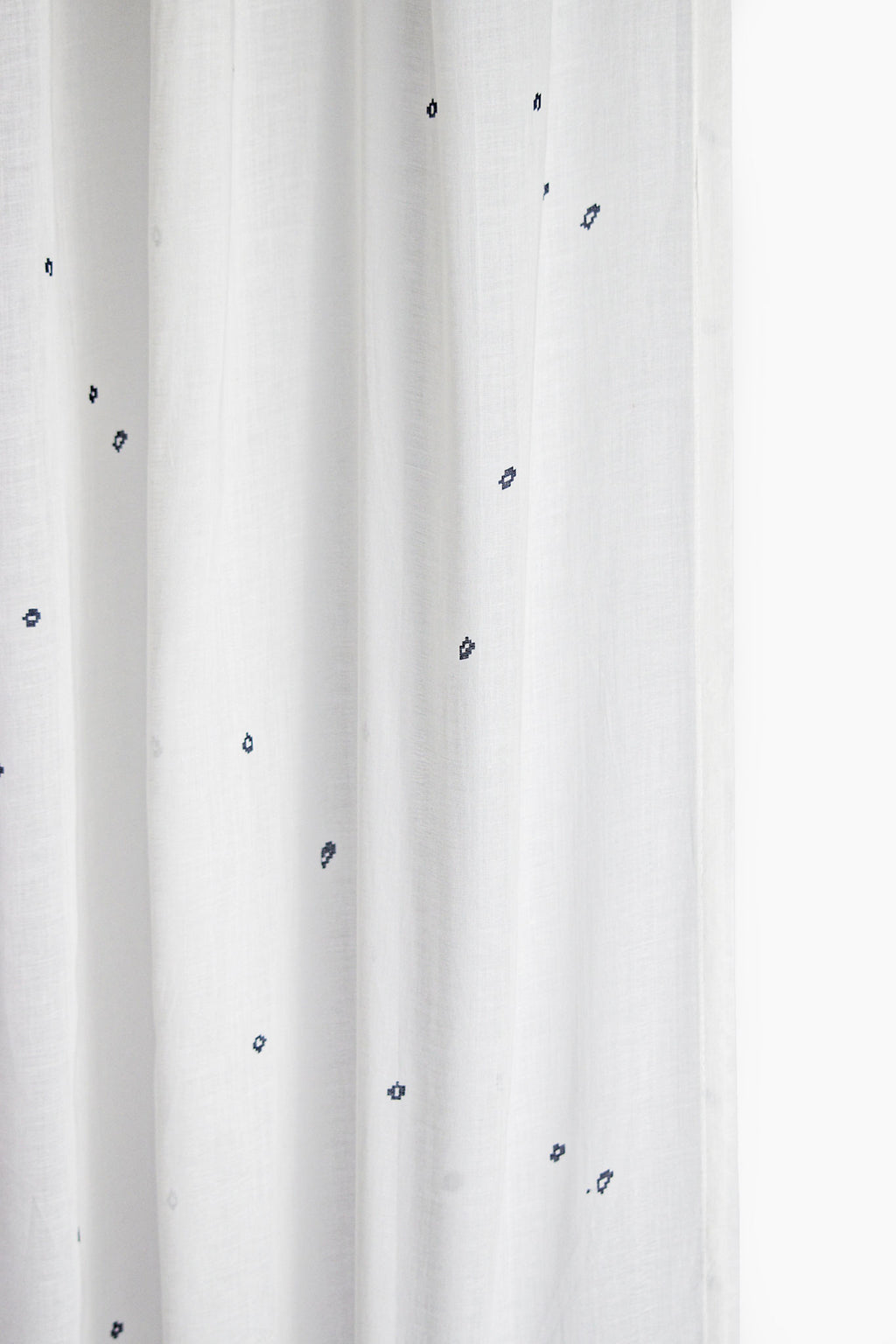 Dotted Grid Printed Cotton Curtain Set of 2