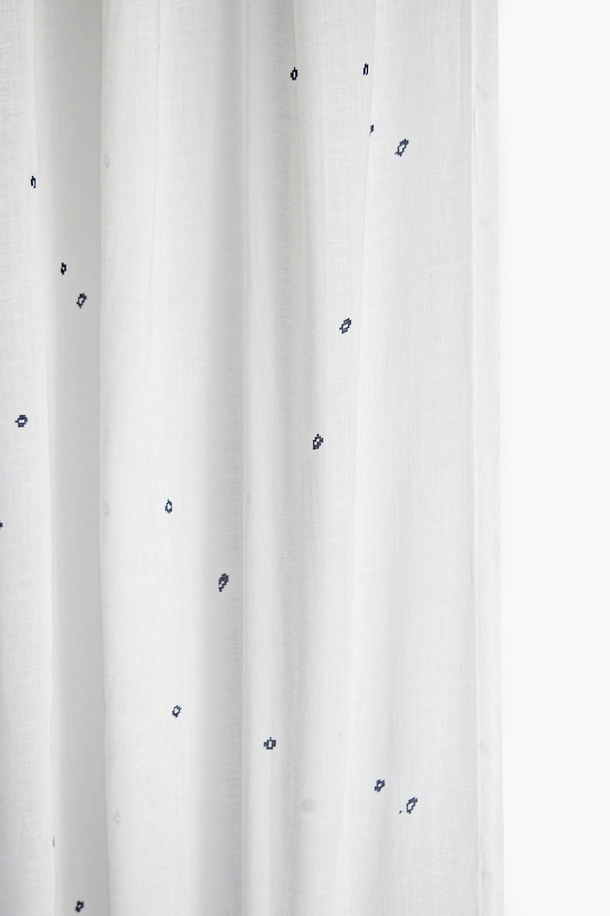 Dotted Grid Printed Cotton Curtain Set of 2