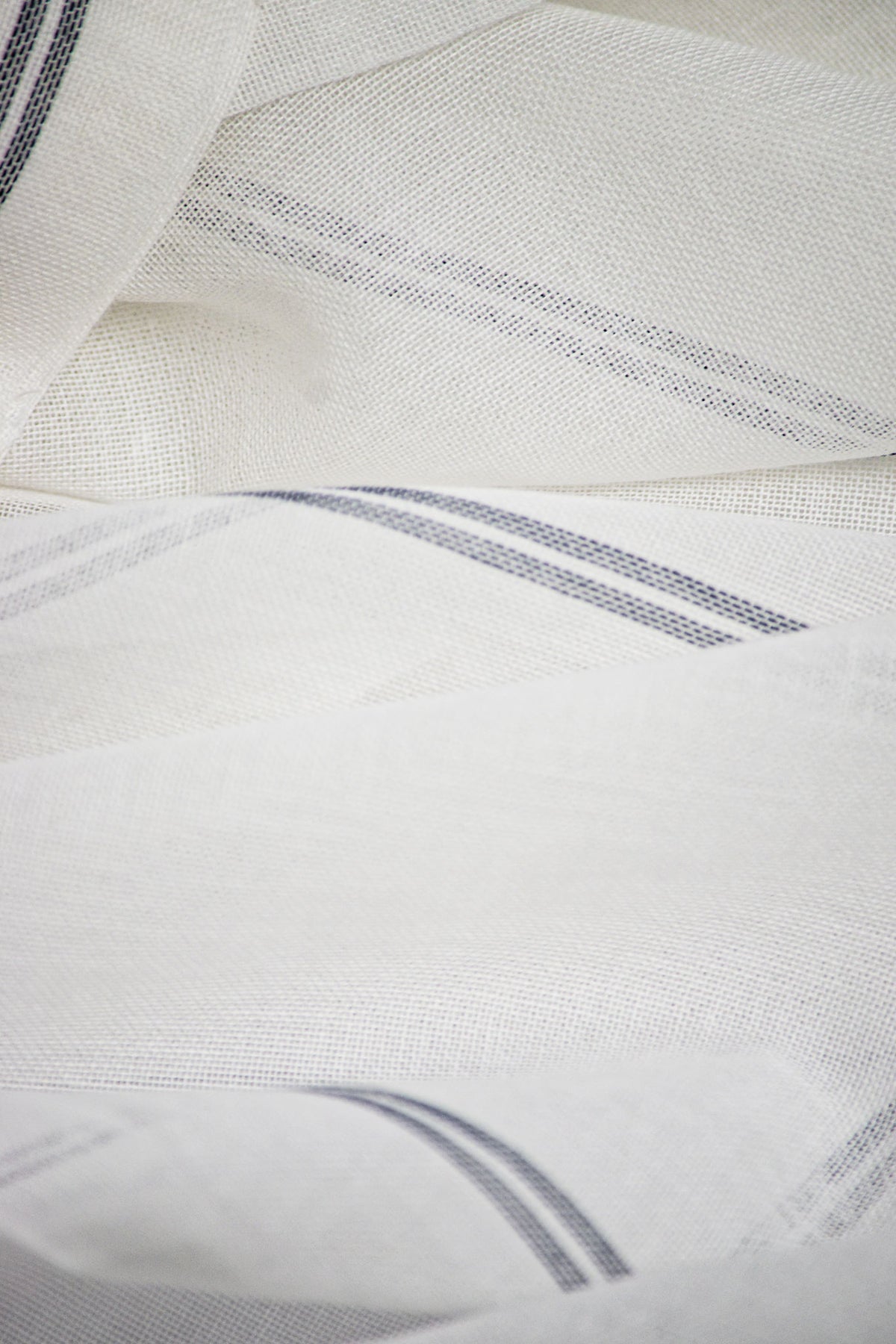 Woven Stripe Cotton Curtain Set of 2