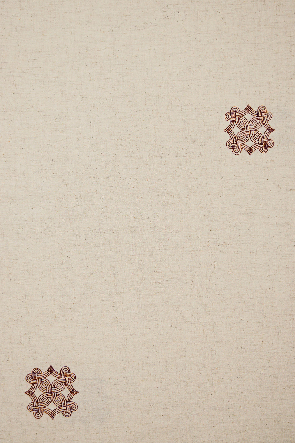 Quiet Kolam Embroidered Cotton Linen Table Cover
