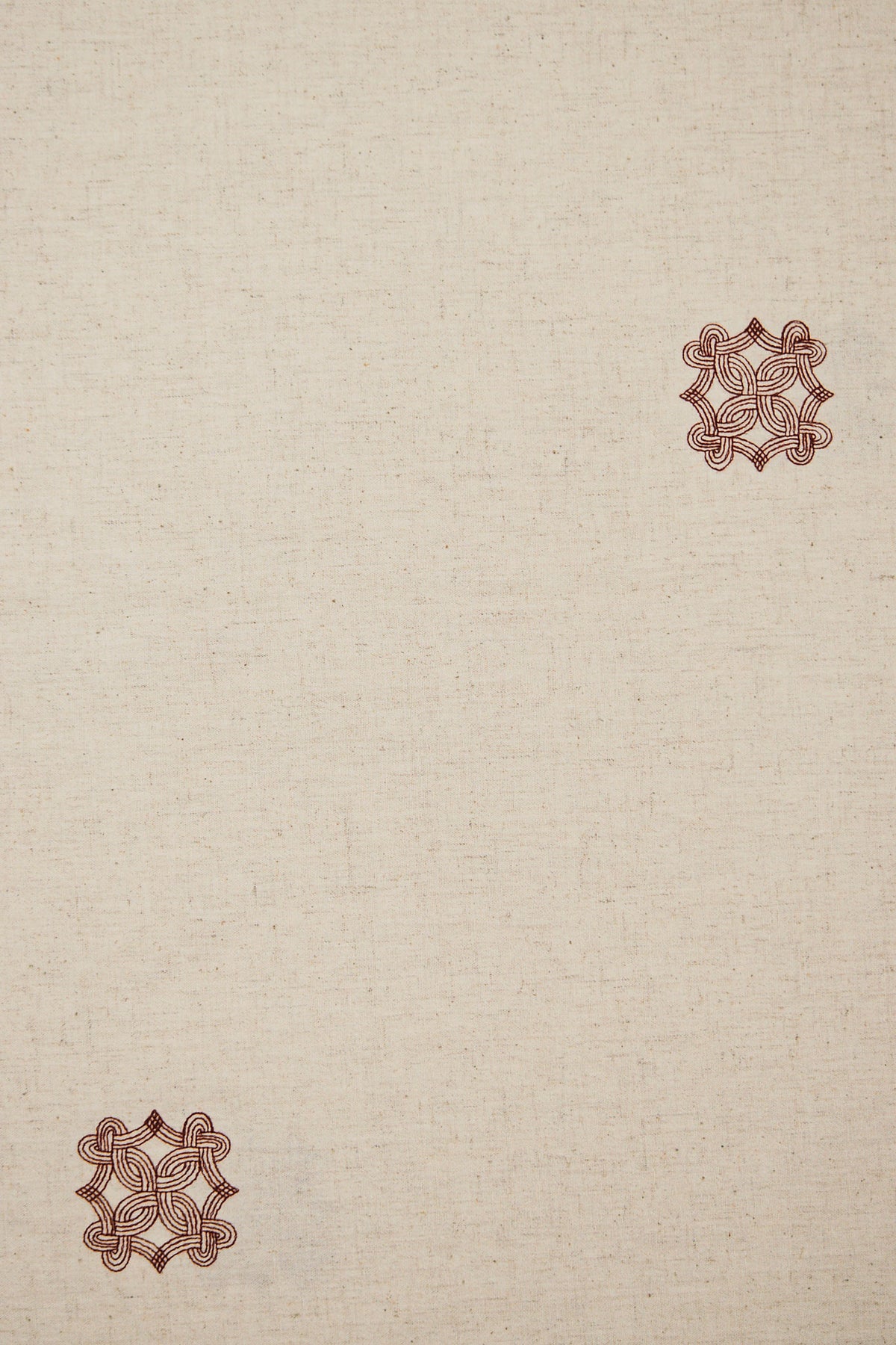 Quiet Kolam Embroidered Cotton Linen Table Cover