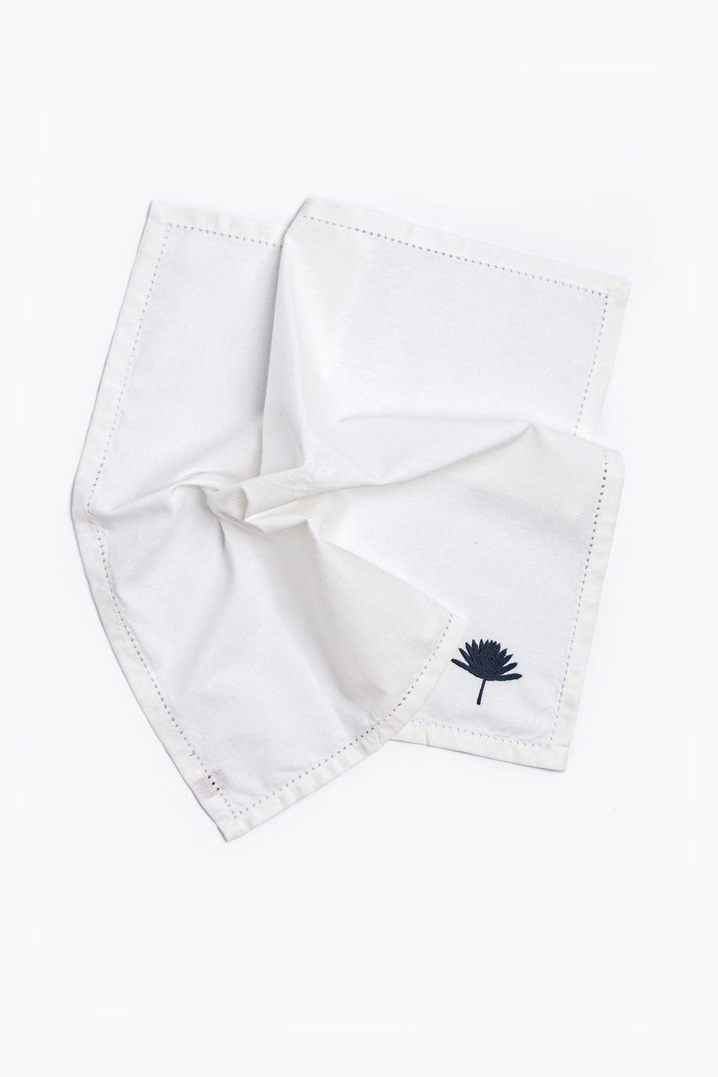 Palm Leaf  Embroidered Cotton Napkin Set of 4