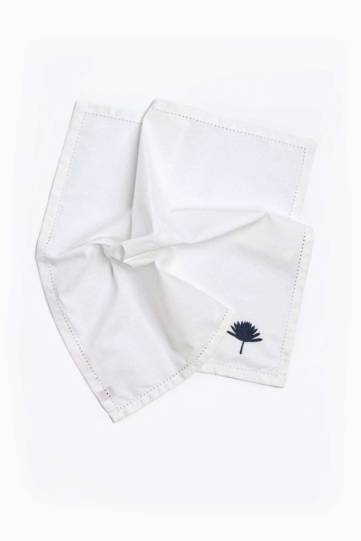 Palm Leaf  Embroidered Cotton Napkin Set of 4