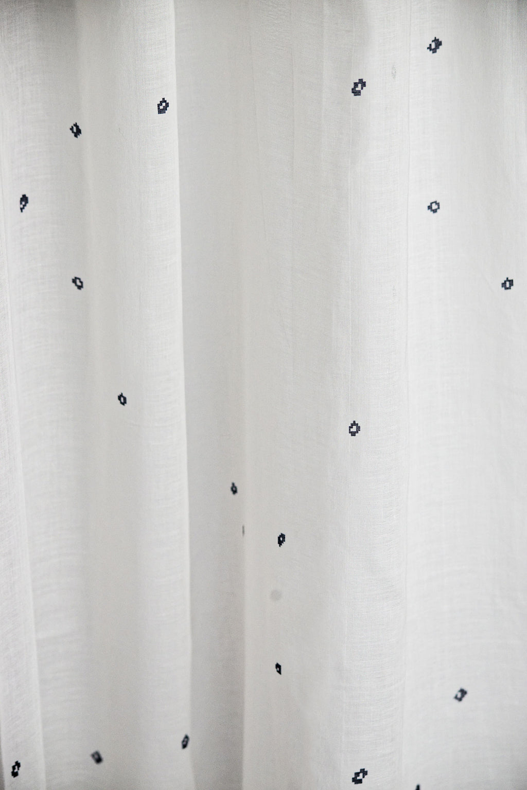 Dotted Grid Printed Cotton Curtain Set of 2
