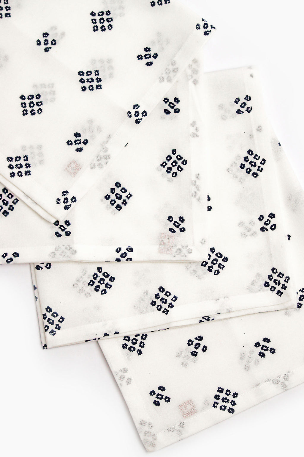 Dotted Grid Printed Cotton Napkin Set of 4