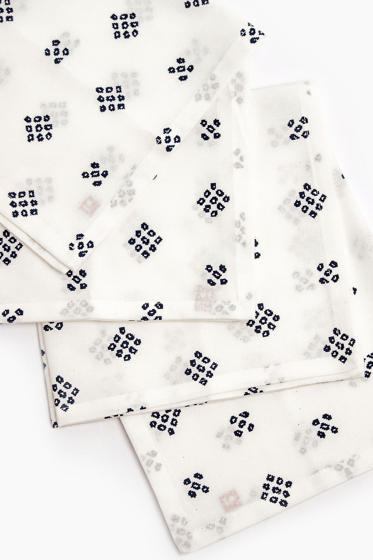 Dotted Grid Printed Cotton Napkin Set of 4