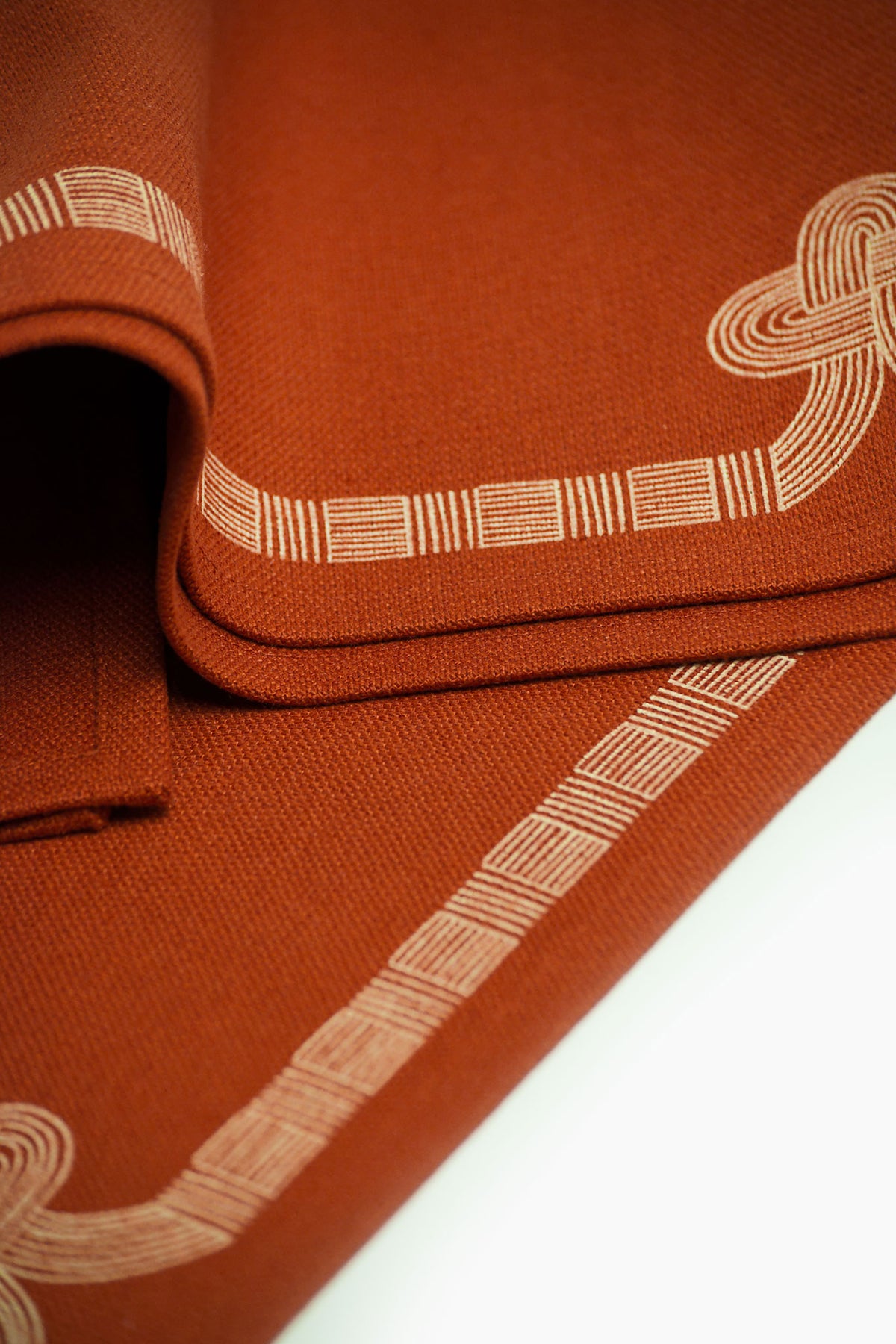Kolam Border Printed Cotton Linen Table Mat Set of 4
