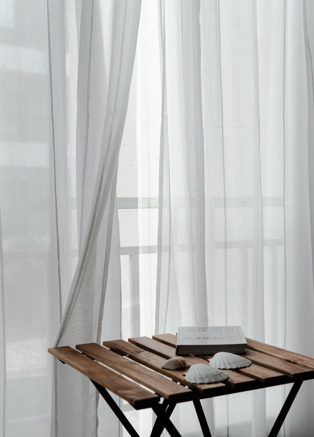 Woven Stripe Cotton Curtain Set of 2