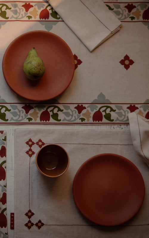 Athangudi Embroidered Cotton-Jute Table Mat Set of 4