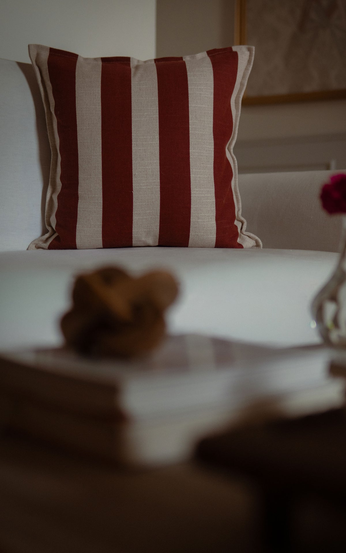 Temple Stripe Cushion  Cover - Terracota